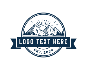 Traveler - Nature Mountain Sunrise logo design