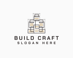 Building Architecture Blueprint logo design