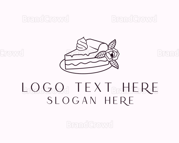 Cake Slice Dessert Logo