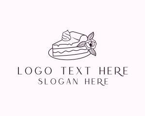 High Tea - Cake Slice Dessert logo design