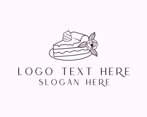 Wedding - Cake Slice Dessert logo design