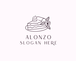 Cake Slice Dessert logo design