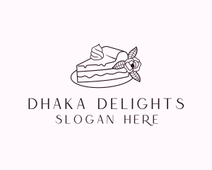 Cake Slice Dessert logo design