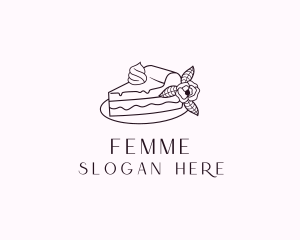 Cake Slice Dessert logo design