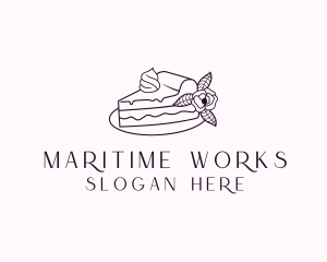 Cake Slice Dessert logo design