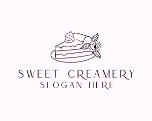 Cake Slice Dessert logo design