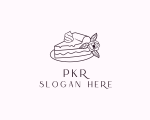 Cake Slice Dessert logo design