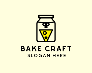 Fermented Cheese Slice Jam Jar logo design