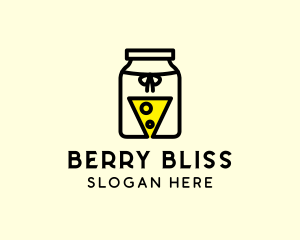 Fermented Cheese Slice Jam Jar logo design