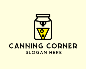 Fermented Cheese Slice Jam Jar logo design