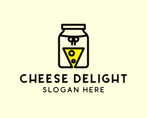Cheese - Fermented Cheese Slice Jam Jar logo design
