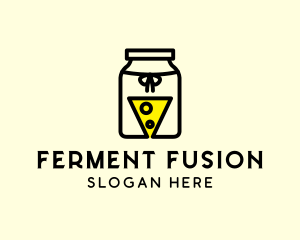Fermented Cheese Slice Jam Jar logo design