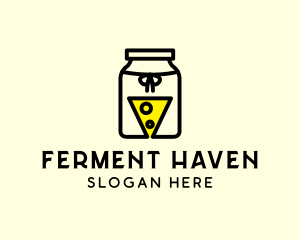 Fermentation - Fermented Cheese Slice Jam Jar logo design