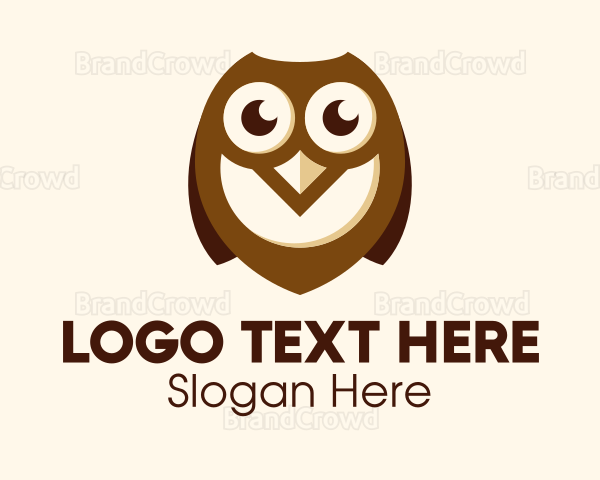 Cute Brown Owl Logo