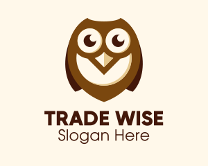 Cute Brown Owl logo design