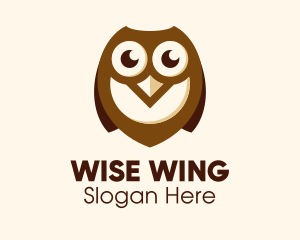 Cute Brown Owl logo design