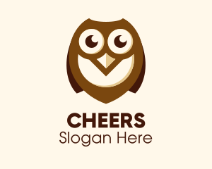 Brown - Cute Brown Owl logo design