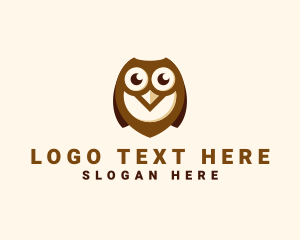 Cute Owl Bird logo design