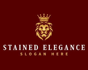 Elegant Lion Crown logo design