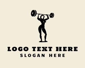 Woman Bodybuilder Barbell Logo