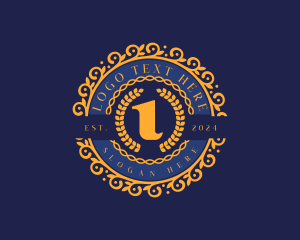Greek Letter - Greek Iota Wreath logo design