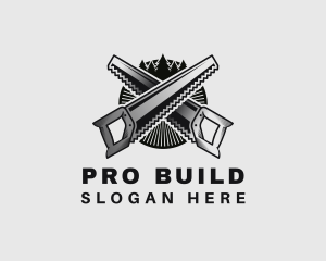 Saw Builder Woodworker logo design