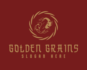 Golden Chinese Fish logo design