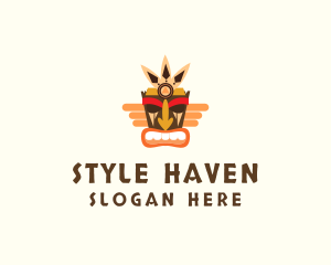 Hostel - Winged Tribal Tiki logo design
