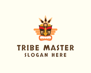 Winged Tribal Tiki logo design