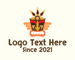 Zulu - Winged Tribal Tiki logo design