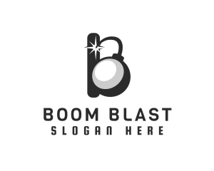 Bomb Spark Letter B logo design