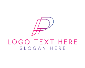 Letter P - Multimedia Creative Studio logo design