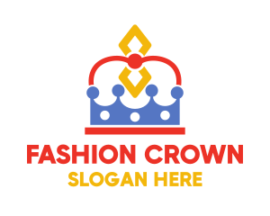 Stylish Diamond Crown logo design