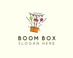 Birthday Gift Box Celebration logo design