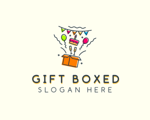 Birthday Gift Box Celebration logo design