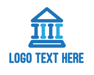 Greece - Blue Thick Parthenon logo design