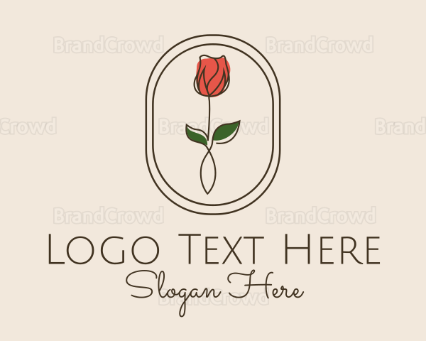 Minimalist Rosebud Flower Logo