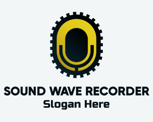 Recorder - Yellow Microphone App logo design