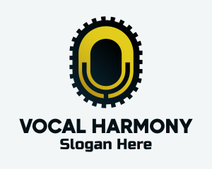 Voice - Yellow Microphone App logo design