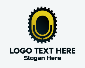 Radio - Yellow Microphone App logo design