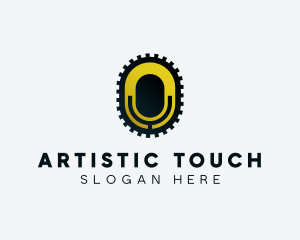 Yellow Microphone App logo design