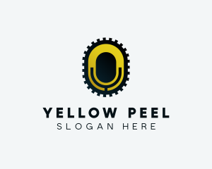 Yellow Microphone App logo design