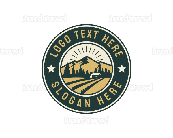 Mountain Landscaping Field Logo