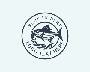 Waves - Fishing Tuna Fish logo design