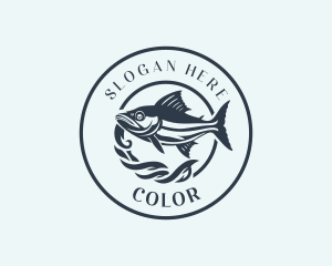 Emblem - Fishing Tuna Fish logo design