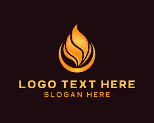 Gas - Heating Blazing Flame logo design