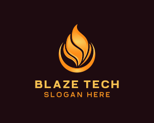 Heating Blazing Flame logo design