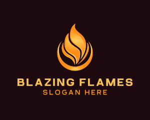 Heating Blazing Flame logo design