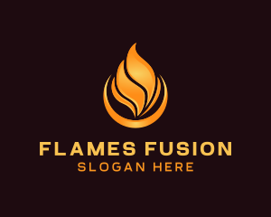 Heating Blazing Flame logo design