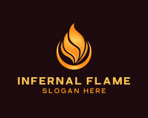 Heating Blazing Flame logo design